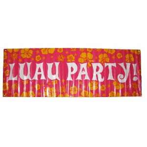  Luau Party Giant Party Banner. 60 in X 20 in, Pink Floral 