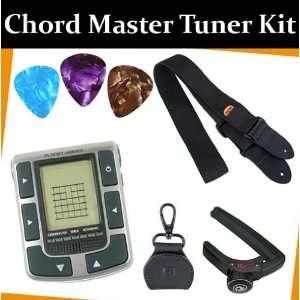 Planet Waves Chordmaster Tuner Metronome with a Protec Guitar Strap 