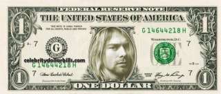   Cobain CELEBRITY DOLLAR BILL UNCIRCULATED MINT US CURRENCY CASH  