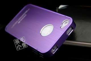 New Deluxe Purple Luxury Steel Aluminum Chrome Case Cover For IPhone 4 
