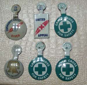 VINTAGE GREEN CROSS FOR SAFETY PINS + UNITED APPEAL +  
