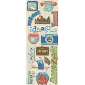  New   Sea Glass Adhesive Chipboard Travel by K&Company 