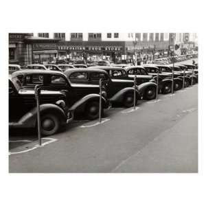 Cars Parked Diagonally Along Parking Meters, Omaha, Nebraska, November 