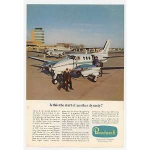  1968 Beechcraft King Air B90 Turbo Prop Airplane Print Ad 