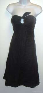 NWT AUTH AQUA BLACK STRAPLESS DRESS WITH KNOT $68 S  