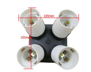 To 4 Continuous Lamp Light Bulb Holder 4 X E27 Socket  