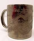 Sea World Coffee Cup Mug Silver Plated Metal Shamu Shamoo Souvenir 