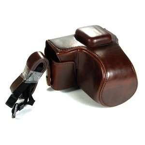  COSMOS ® Brown Leather Case Cover Bag For Olympus PEN EPL3 