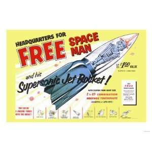  Supersonic Jet Rocket Giclee Poster Print, 16x12