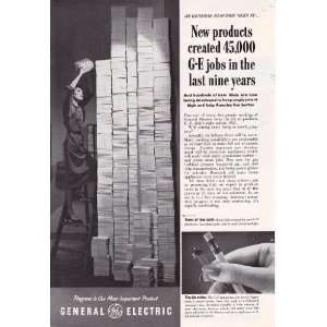  1954 Ad GE Progress Job Creation Original Vintage Print Ad 