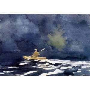  Oil Painting Paddling at Dusk Winslow Homer Hand Painted 