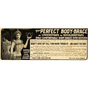  1902 Ad Kansas Perfect Body Brace Company Clothing Garment 