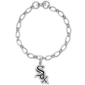MLB Chicago White Sox Ladies Silver Tone Charm Bracelet  