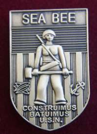 SEABEES WWII SEABEE US NAVY USN HAT PIN SEA BEE BADGE  