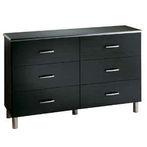  Black Onyx & Charcoal Contemporary Double Dresser 