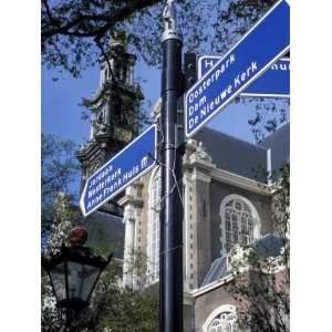 Close Up of Direction Sign for Major Sights Along Canal, Amsterdam 