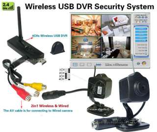 CH Wireless USB DVR + CCTV SPY Security Camera Kit  