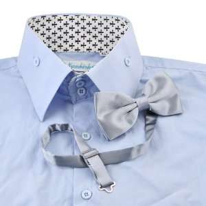   Mens Fashion Style Satin Bow Tie Cravat, B19 Silver 