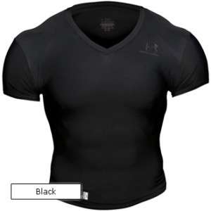 New Under Armour Tactical Heatgear V Neck Compression Black T Shirt 