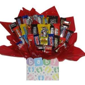    Chocolate Candy Bouquet in a New Baby gift box 