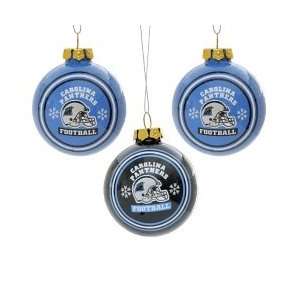 Carolina Panthers 3PK Glass Ornament 