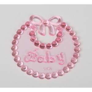  Mini Baby Bib Disc for Baby Shower Favors, Cake Decorations & Baby 