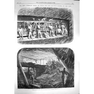  1869 Railway Tunnel Alps Boring Machine Working Gallery 
