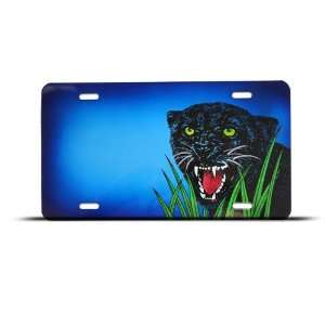 Panther Cat Novelty Airbrushed Metal License Plate Sign Tag
