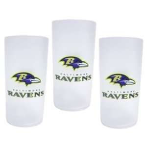    BALTIMORE RAVENS 3 PACK FROSTED TUMBLERS