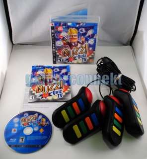 Buzz Quiz TV PS3 + Wired Buzzers Rare Used Complete 711719814528 