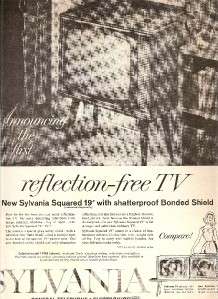 SYLVANIA 1st reflection free TV   Vintage Magazine AD  
