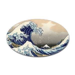 Kanagawa The Great Wave Sticker Oval Japanese Oval Sticker 