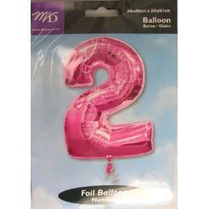  Number 2 Pink Supershape Foil Balloon 23 X 34 Inches 