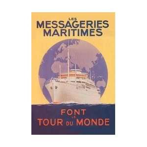 Take a Cruise around the World with Les Messageries Maritimes 12x18 