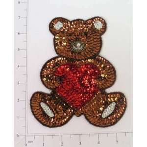  Teddy Bear with Heart Sequin Applique Toys & Games