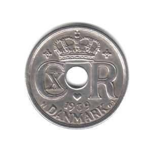  1939 Denmark 25 Ore Coin KM#823.2 