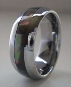 Tungsten Ring Mother of Pearl Wedding Band Size 5.5 New Womens Rings 