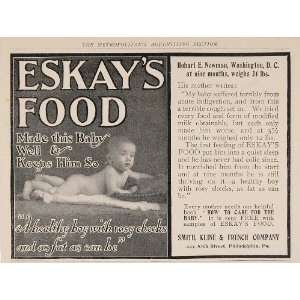  1904 ORIG Vintage Ad Eskays Baby Food Hobart E. Newman 