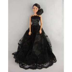  Classic Black Ball Gown Made to Fit the Barbie Doll Toys 