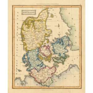  Ewing 1835 Antique Map of Denmark