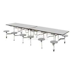  Virco® Folding Mobile Table 144L   Gray Nebula Top   16 