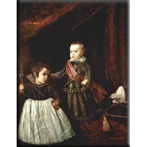  Prince Baltasar Carlos with a Dwarf 23x30 Streched Canvas 
