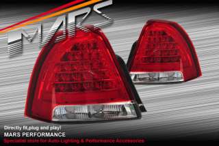 Clear Red LED Tail Lights for HOLDEN STATESMAN WM 06 11  