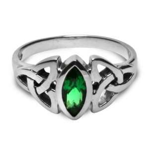  Triskele Marquise Emerald Ring   size 6 Jewelry