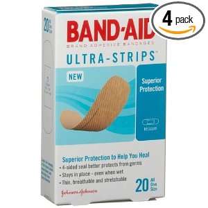 Band Aid Brand Adhesive Bandages, Ultra Strips, Regular, 20 Ct (Pack 