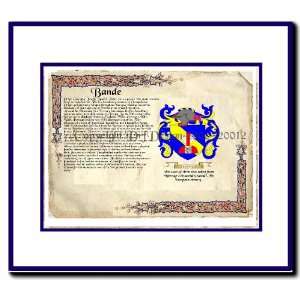  Bande Coat of Arms/ Family History Wood Framed