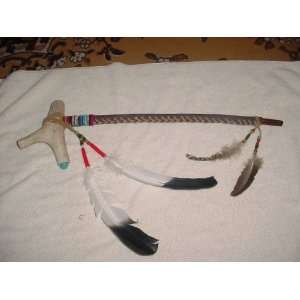  Native American Peace Pipe   25 Inches Long   Elk Horn 