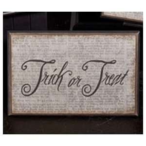  Trick or Treat Newsprint Plaque