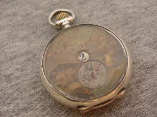 VERY OLD AND RARE SWISS POCKET WATCH PAINTED DIAL  