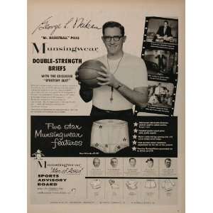 1958 Print Ad Munsingwear Mr. Basketball George Mikan   Original Print 